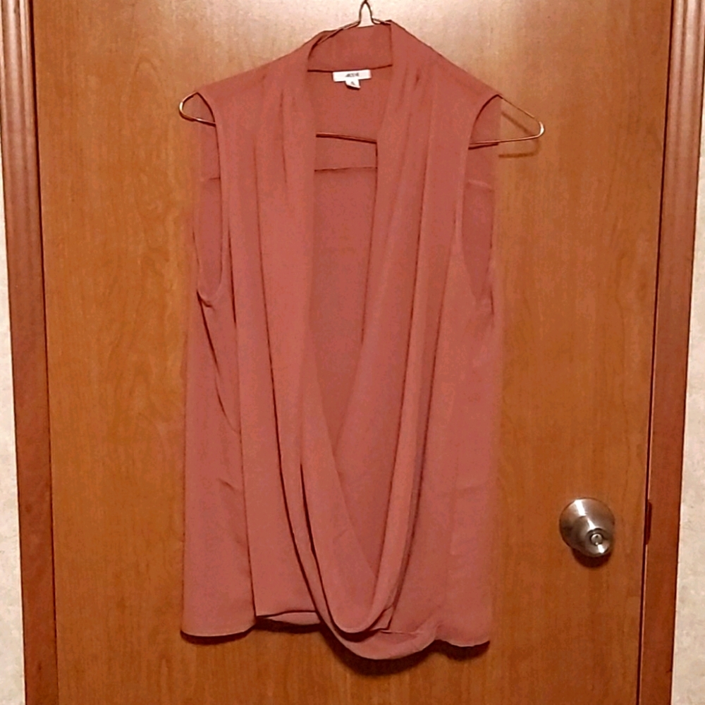 Wrap sleeveless blouse